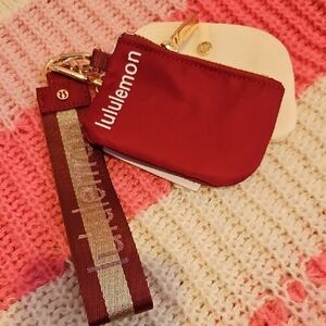 lululemon athletica Red Wristlet Key Pouch with Strap